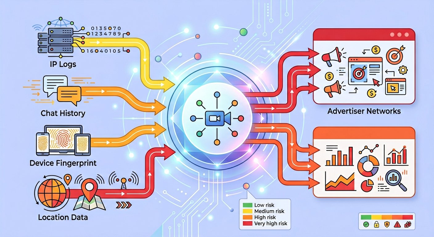 Data collection diagram for random video chat sites