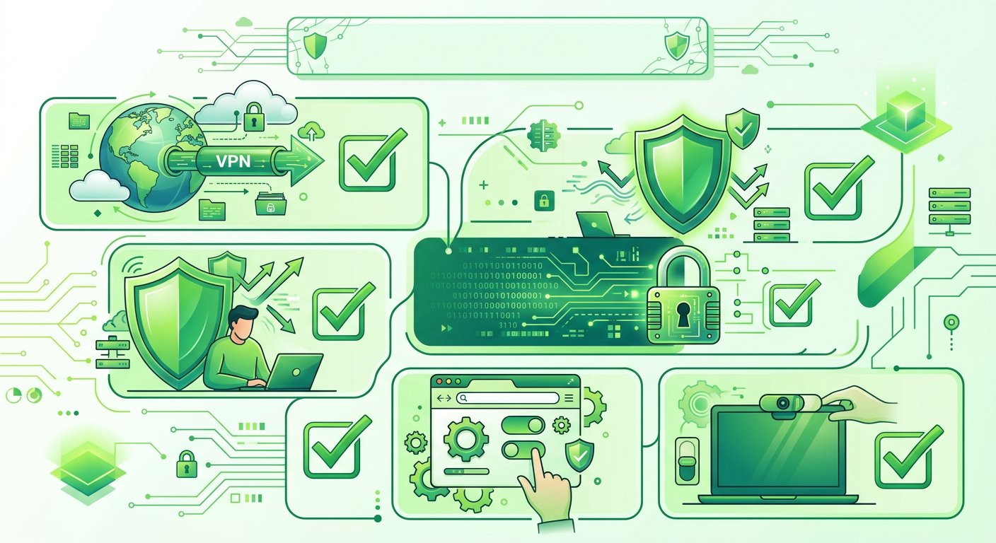 Protection measures infographic for online privacy