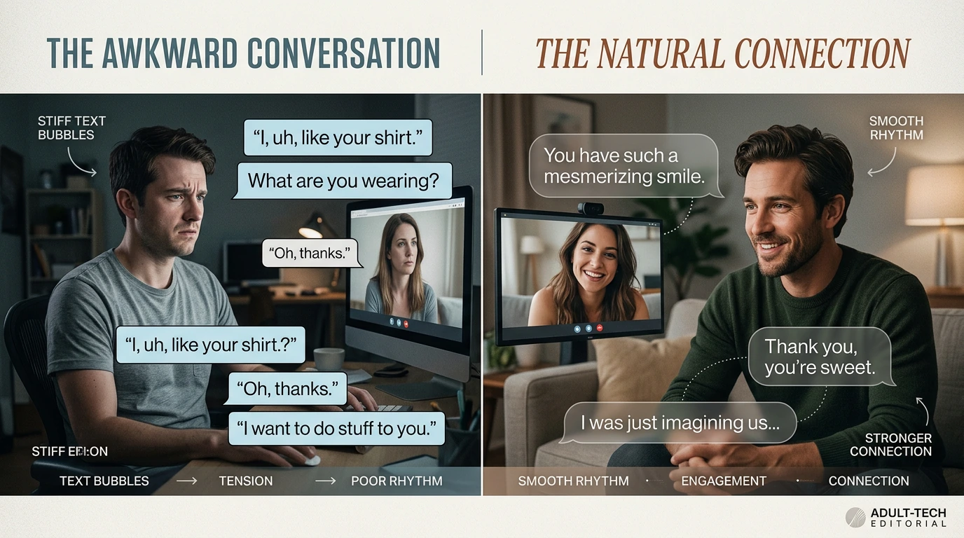 Awkward versus natural dirty talk in cam2cam