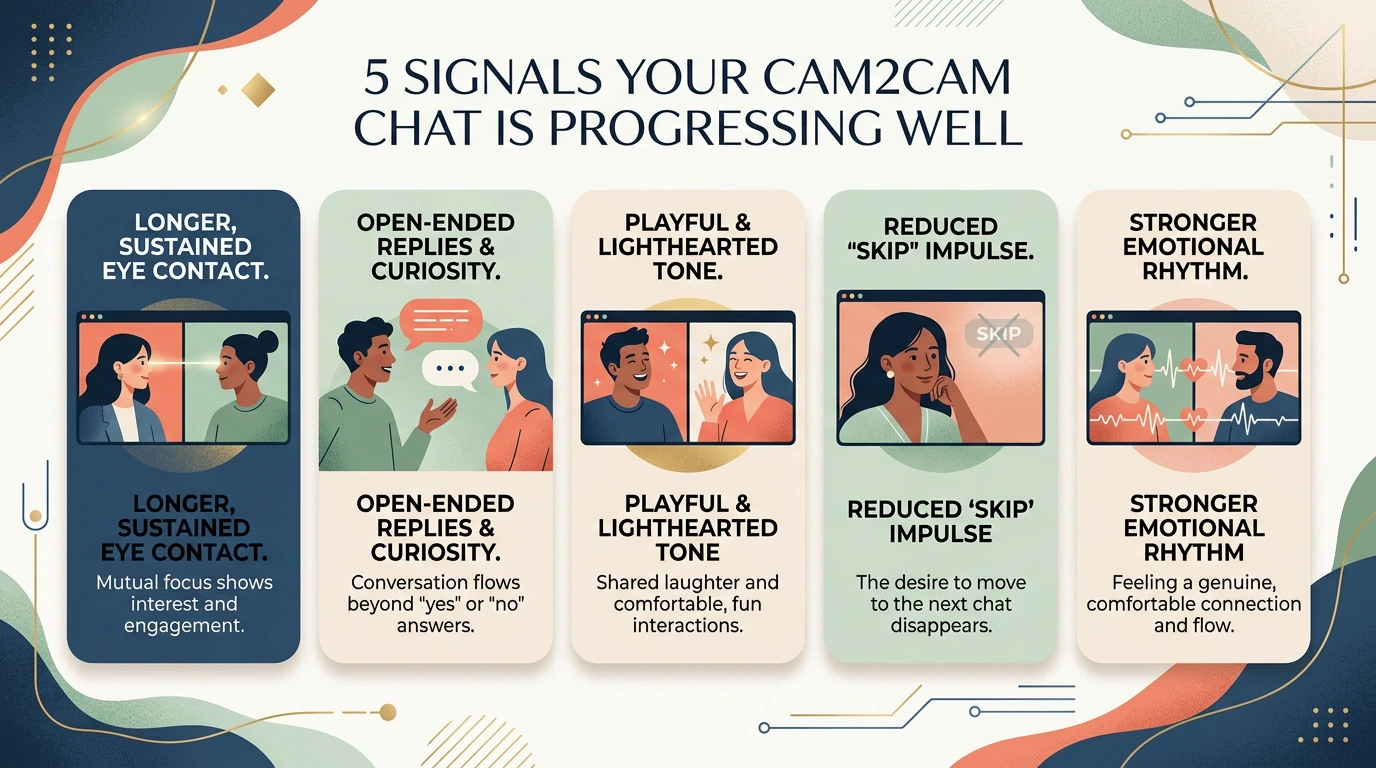 Signs a cam2cam chat is progressing well in 2026
