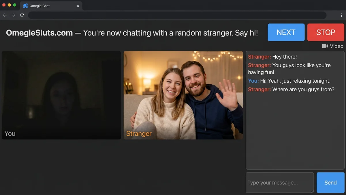 A couple together on a webcam